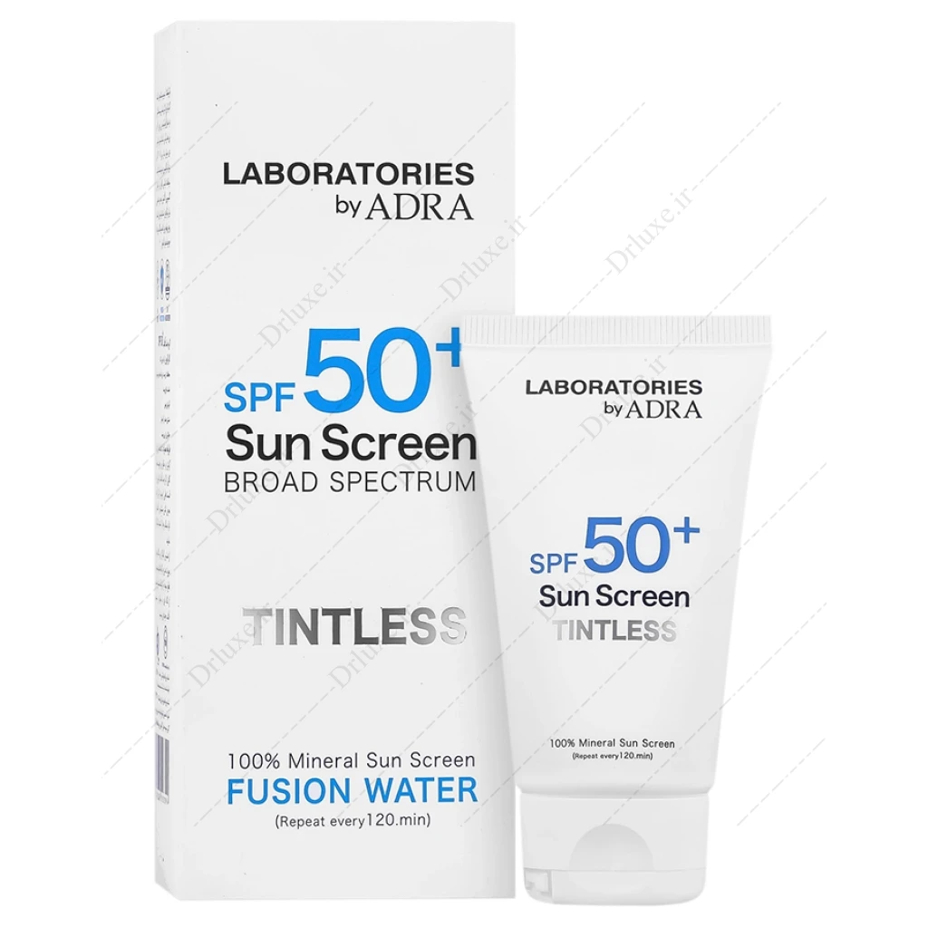 کرم ضد آفتاب SPF50 فیوژن واتر بی رنگ آدرا